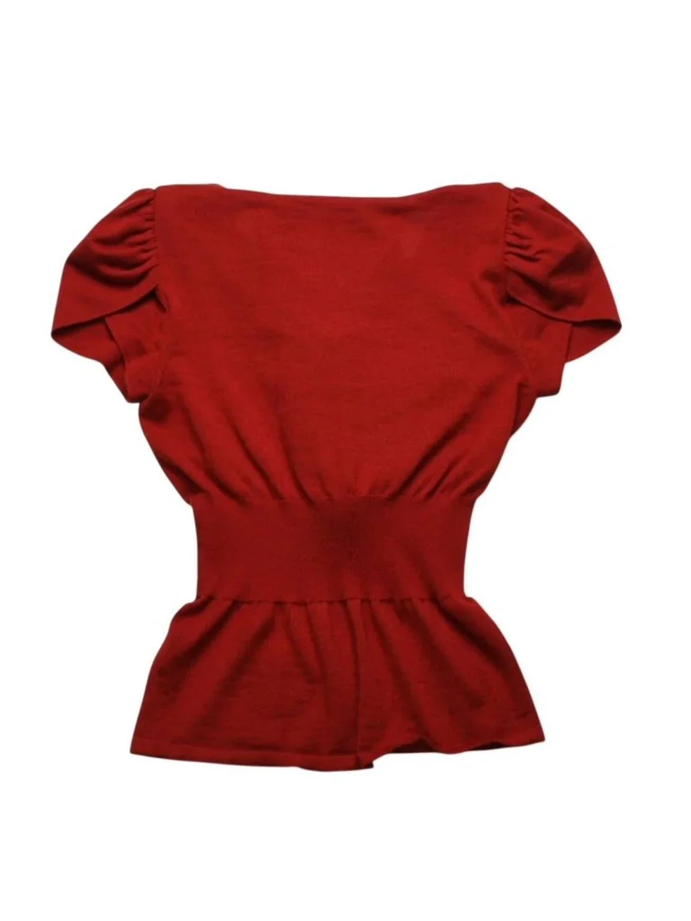 Chanel Sleeveless Knit CC Logo Cashmere Silk Red No Neck